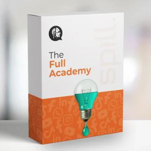 Product box for a training bundle titled " The Full academy"